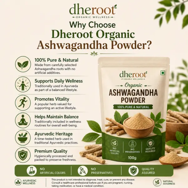 ashwagandha Dheroot Organic Ashwagandha Powder – 100g