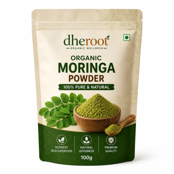 Dheroot Organic Moringa Powder 100g | Premium Herbal Superfood